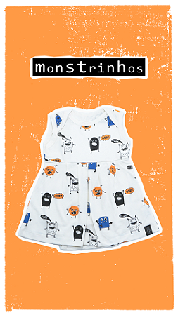 vestido body regata monstrinhos