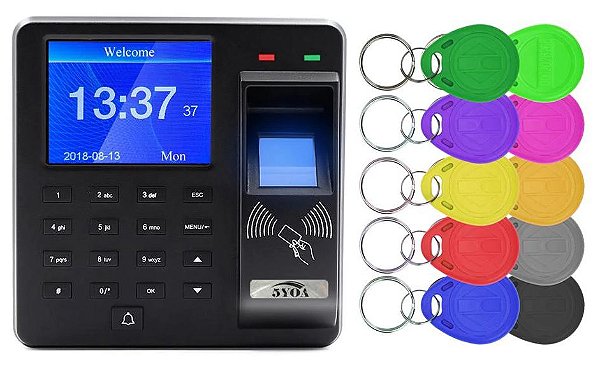 Controle Acesso Biométrico C/ Visor Impressão Digital Chaveiros
