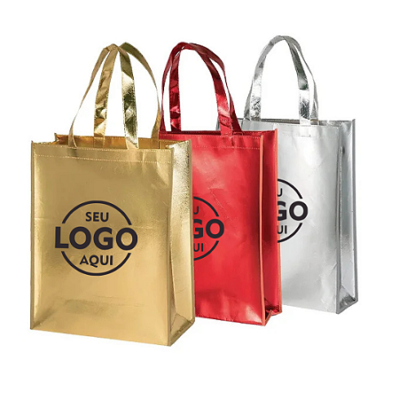 Sacola TNT Metalizada Sanfonada Personalizada