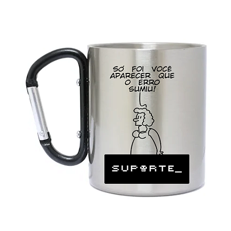 Caneca Inox com Mosquetão Usuária