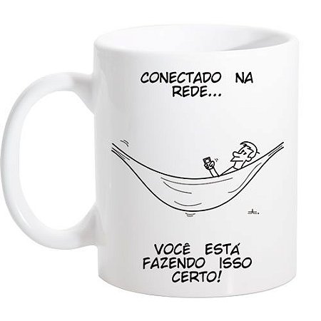 Caneca Branca Conectado na Rede