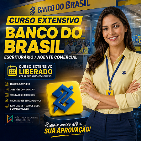 BANCO DO BRASIL 2026 Online ( Escriturário / Agente Comercial ) Nível Médio - Extensivo