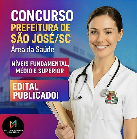 CURSO ONLINE PREF. SÃO JOSÉ/SC  - ÁREA DA SAÚDE - **  NUTRICIONISTA   ** NÍVEL SUPERIOR
