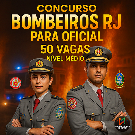 CURSO OFICIAL CFO BOMBEIROS RJ 2025 (( * 1º CADETE * )) NÍVEL MÉDIO EDITAL PUBLICADO