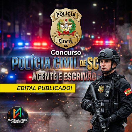 CURSO ONLINE PÓS-EDITAL PC/SC POLÍCIA CIVIL/SC ** AGENTE DE POLÍCIA ** Nível Superior