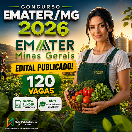 EMATER MG 2026 Online - Ass. Administrativo II - Nível Médio (Edital Publicado)