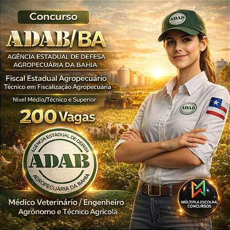 CURSO ONLINE PÓS-EDITAL ADAB/BA - MÉDICO VETERINÁRIO : FISCAL ESTADUAL AGROPECUÁRIO - DEFESA SANITÁRIA ANIMAL - Nível Superior