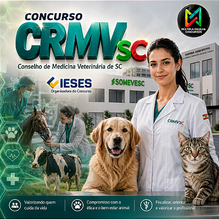 CURSO ONLINE - CRMV/SC - Conselho Regional de Medicina Veterinária de SC ( CONTABILIDADE ) Nível Superior.