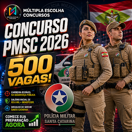 CURSO ONLINE PRÉ E PÓS-EDITAL PMSC 2026 ( SOLDADO DA PMSC) Nível Superior