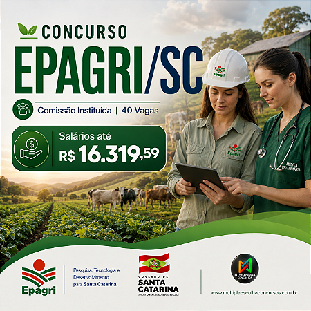 EPAGRI 2026 Online - (Assistente de Pesquisa Técnico Agrícola) Nível Médio/Técnico