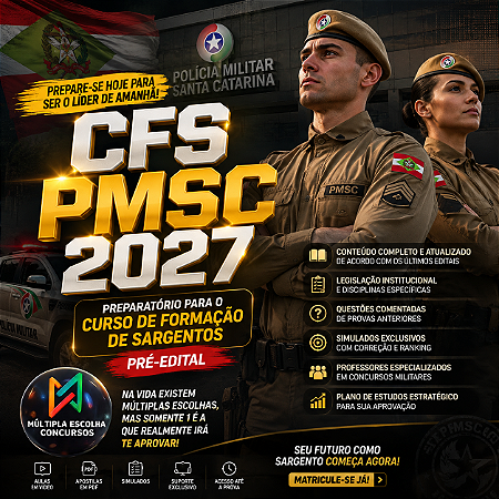 CFS PMSC 2027 – Preparatório para o Curso de Formação de Sargentos (Pré-Edital)