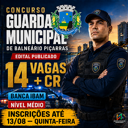 Prefeitura de Balneário Piçarras 2026 - Guarda Municipal - Nível Médio