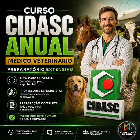 Cidasc Anual - Médico Veterinário - Curso Extensivo Preparatório Pré-Edital