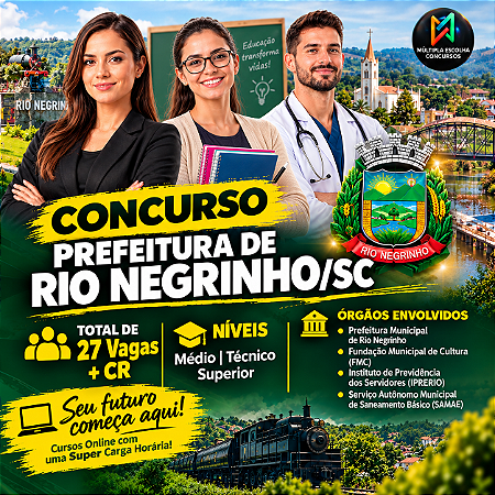Prefeitura de Rio Negrinho SC 2026 – Professor de Educação Física (Superior)