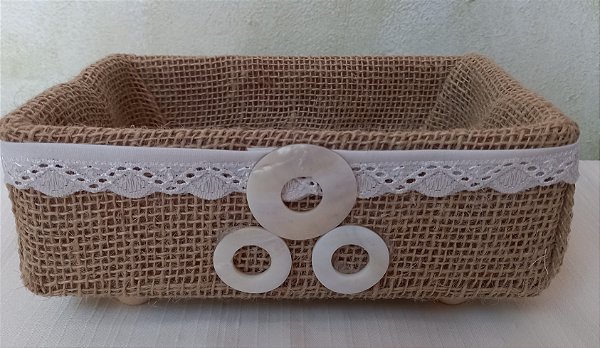 Caixa de Papelão Coberta com Juta Tam M