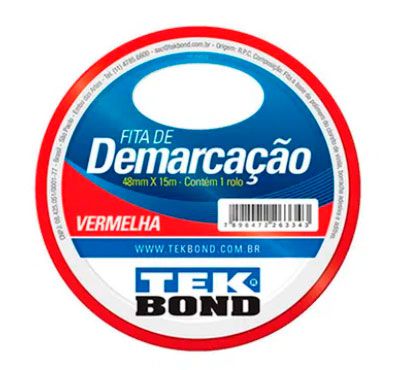 Fita de Demarcação Vermelha TekBond 48mmx15m