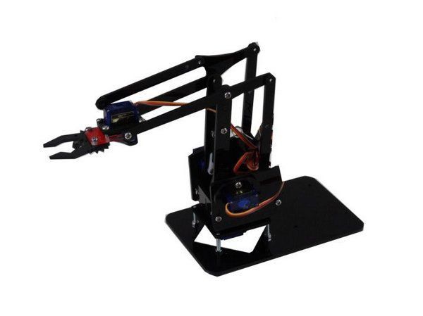 KIT BRAÇO ROBOTICO EM ACRILICO COM MALETA - COR PRETO