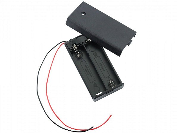 SUPORTE P/ 2 BATERIAS AA COM TAMPA E CHAVE ON-OFF