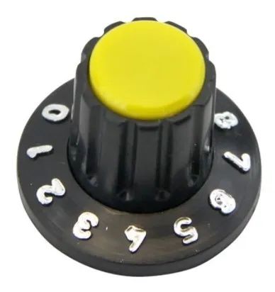KNOB AMARELO NUMERICO 24MM X 19MM
