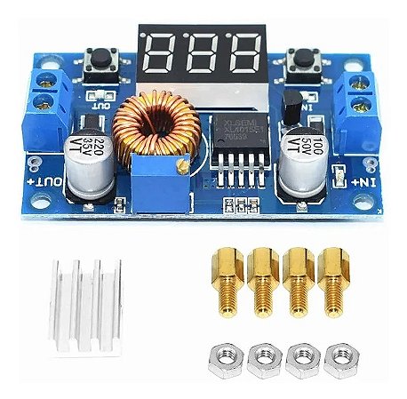 MODULO CONVERSOR DC STEP DOWN 5A XL4015 * COM VOLTIMETRO