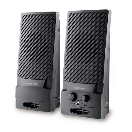 CAIXA DE SOM MULTILASER 2.0 STANDARD P2 3,5MM USB PRETA