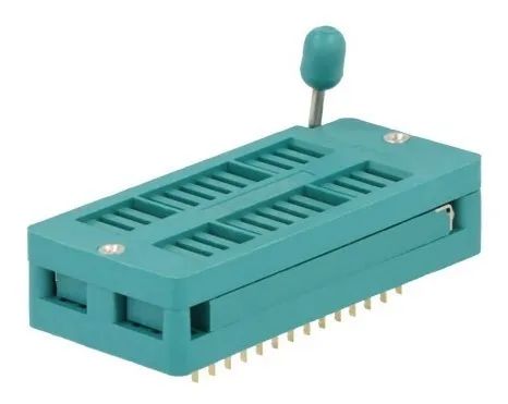 SOQUETE TEXTOOL DOURADO/VERDE 2,54MM 24 PINOS