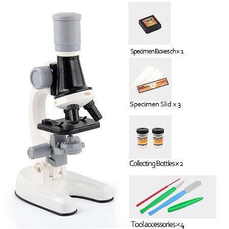 MICROSCOPIO EDUCACIONAL 100X-1200X - BRANCO CLISPEED