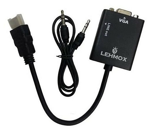 CABO CONVERSOR HDMI PARA VGA COM AUDIO LEHMOX
