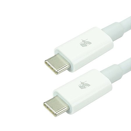 CABO TIPO C PREMIUM - TIPO C 3.1 + TIPO C 3.1 - 5GB - 1M - BRANCO