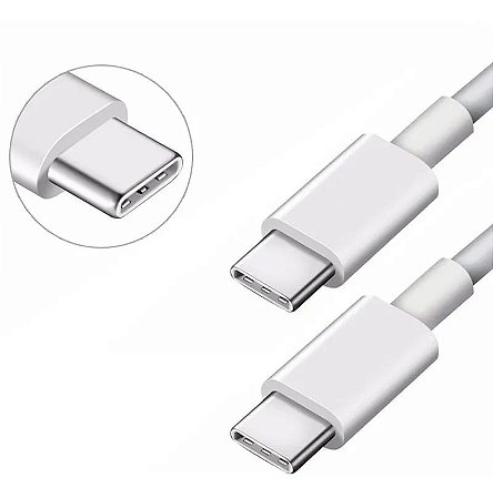 CABO TIPO C TURBO - TIPO C 3.1 + TIPO C 3.1 - 1M  - BRANCO