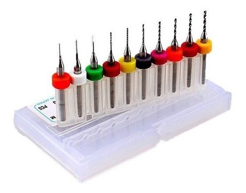 KIT BROCA PARA CNC MICRO RETIFICA 0.3mm  1.2mm KIT C/ 10 PECAS