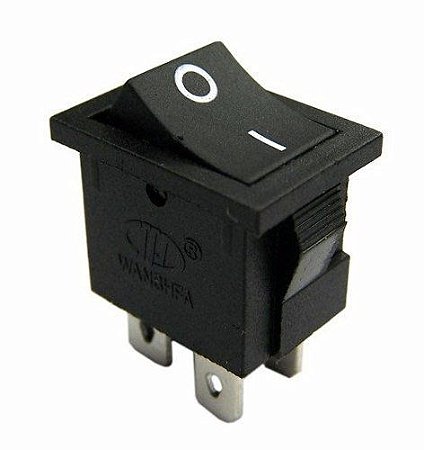 CHAVE GANGORRA ON/OFF 4 POLOS PRETO 6A-250V