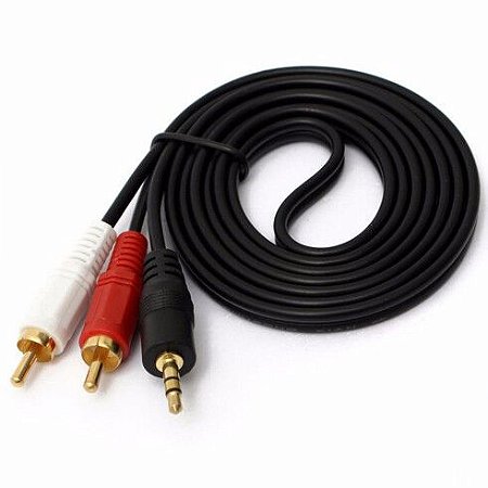 CABO AUX RCA X P2 3,5MM 3 METROS ESTEREO EXBOM - CBX-A2RCA30