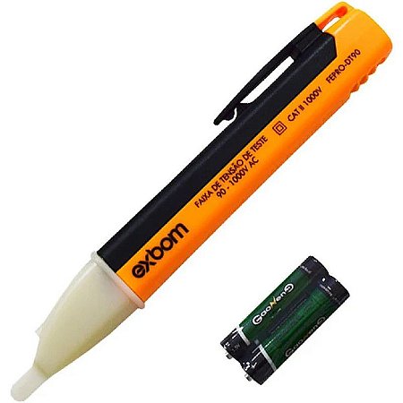 CANETA DETECTORA DE TENSAO 90V A 1000V AC COM ALERTA EXBOM - FEPRO-DT90