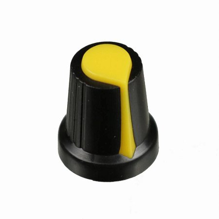 KNOB ROTATIVO COM TAMPA PEQ AMARELO 18MM X 19,7MM