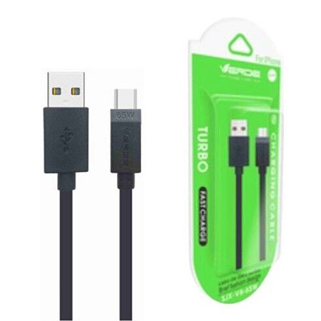 CABO TYPE C DE DADOS 65W USB TURBO VERDE - SJX-TC-65W