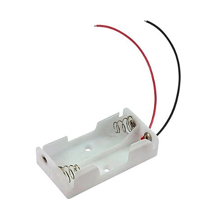SUPORTE 2 PILHAS AA - BRANCO