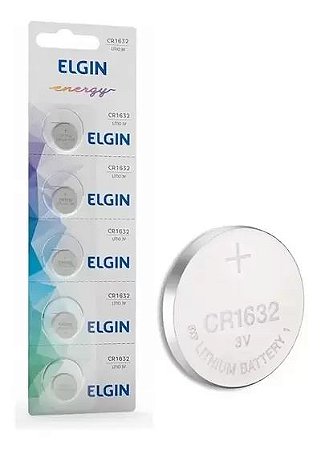 BATERIA BOTAO DE LITIO CR1632 ELGIN UNIDADE