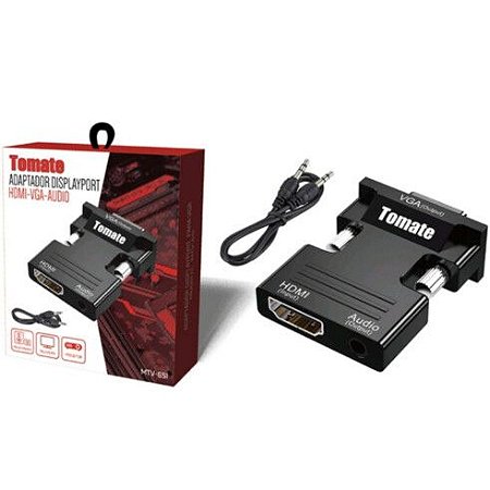 CABO CONVERSOR HDMI PARA VGA COM AUDIO P2 TOMATO - MTV-651