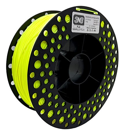 Filamento PLA 3N3 1.75mm 1KG Amarelo Fluo