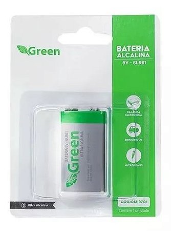 BATERIA 9V ALCALINA 6LR61 - GREEN