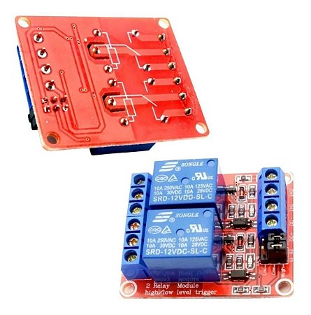 MODULO RELE 12V 10A 2 CANAIS COM BORNE KRE