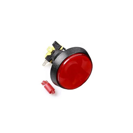 BOTAO ARCADE FLIPERAMA ILUMINADO 60mm - VERMELHO