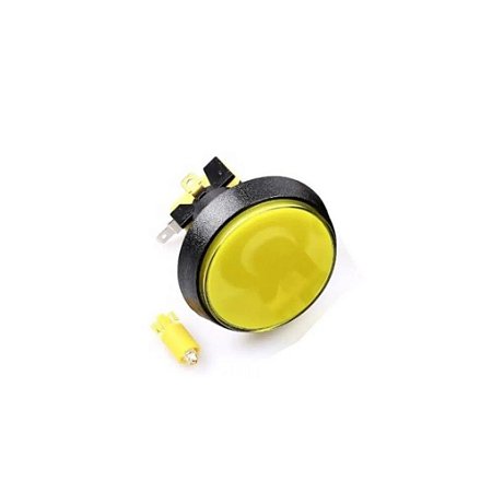 BOTAO ARCADE FLIPERAMA ILUMINADO 60mm - AMARELO