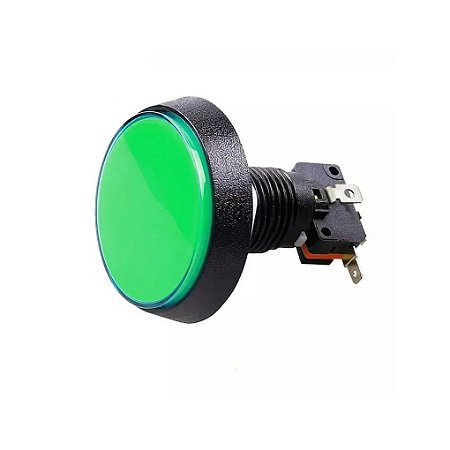 BOTAO ARCADE FLIPERAMA ILUMINADO 60mm - VERDE