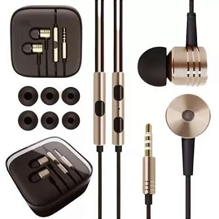 FONE DE OUVIDO METALIZADO COM MICROFONE