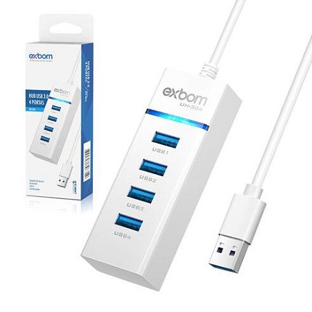 HUB USB 3.0 COM 4 PORTAS E LED 03780 - UH-30A