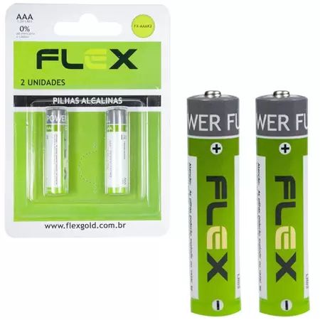 PILHA ALCALINA FLEXGOLD AAA - COM 2 UNIDADES