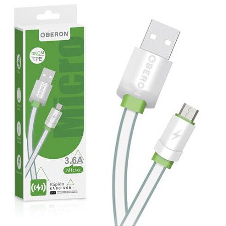 CABO V8 MICRO USB 3.6A COM 1 METRO OBERON