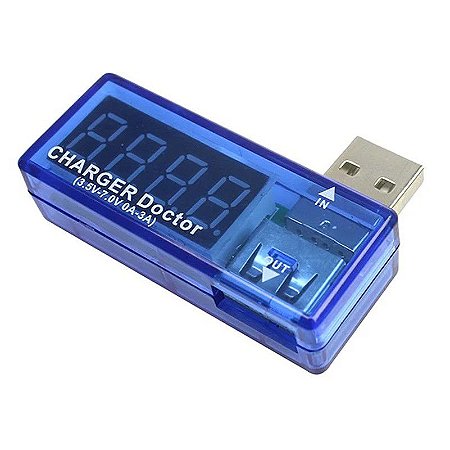 TESTADOR DE PORTAS USB - AMPERIMETRO E VOLTIMETRO